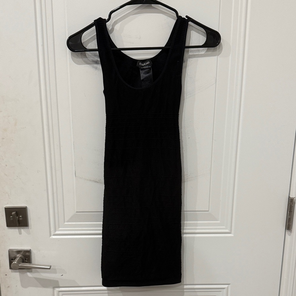 bebe Elegant Black Sleeveless Mini Dress